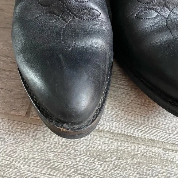 Black Leather Western Boots - Picture 7 of 15
